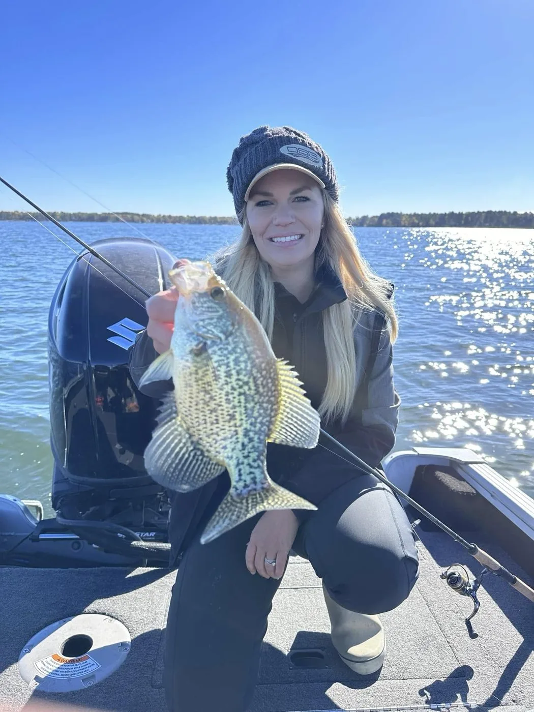 Fishing out of the Smoker Craft 188 DC Pro on a bluebird day