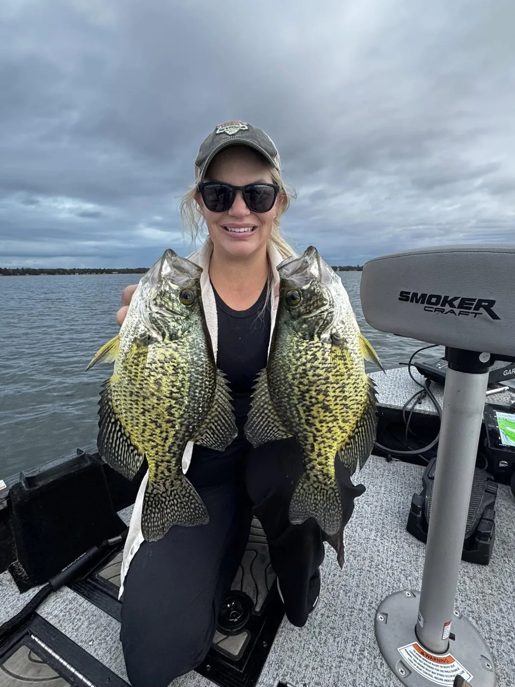 Smoker Craft 188 DC Pro console with two slab crappie
